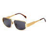 Woman wearing Blumenau luxury wood sunglasses with UV400 gradient lenses on dark premium background